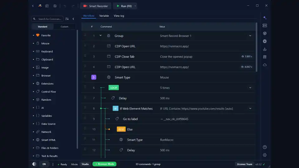 Visual no-code macro builder compared to AutoHotkey scripting