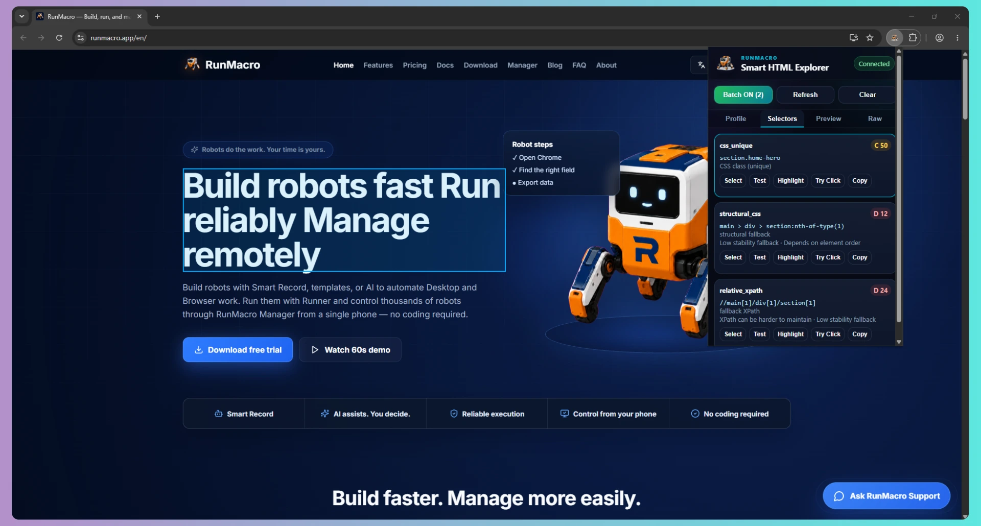 Accurate Smart HTML selector preventing broken automation scripts compared to fragile XPath